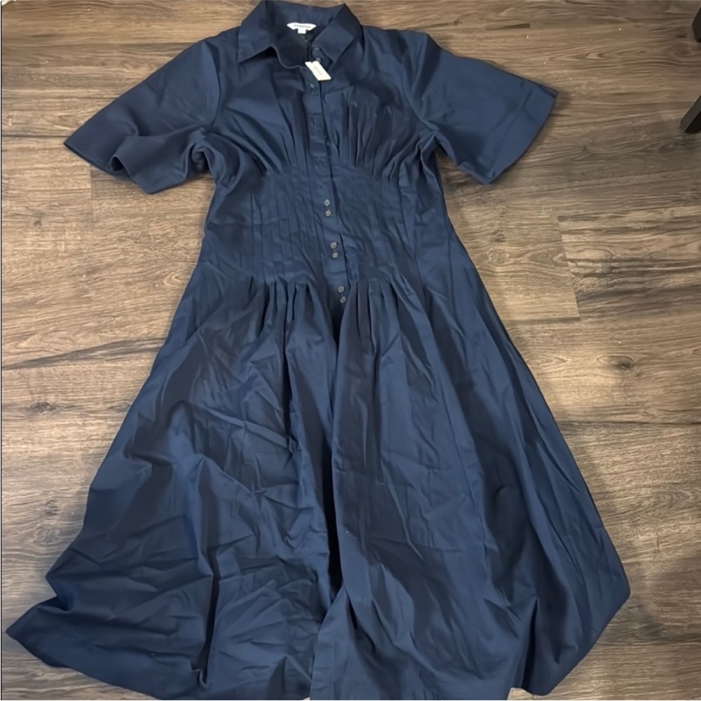 Banana Republic Navy Button-Front Midi Dress - Picture 6 of 7